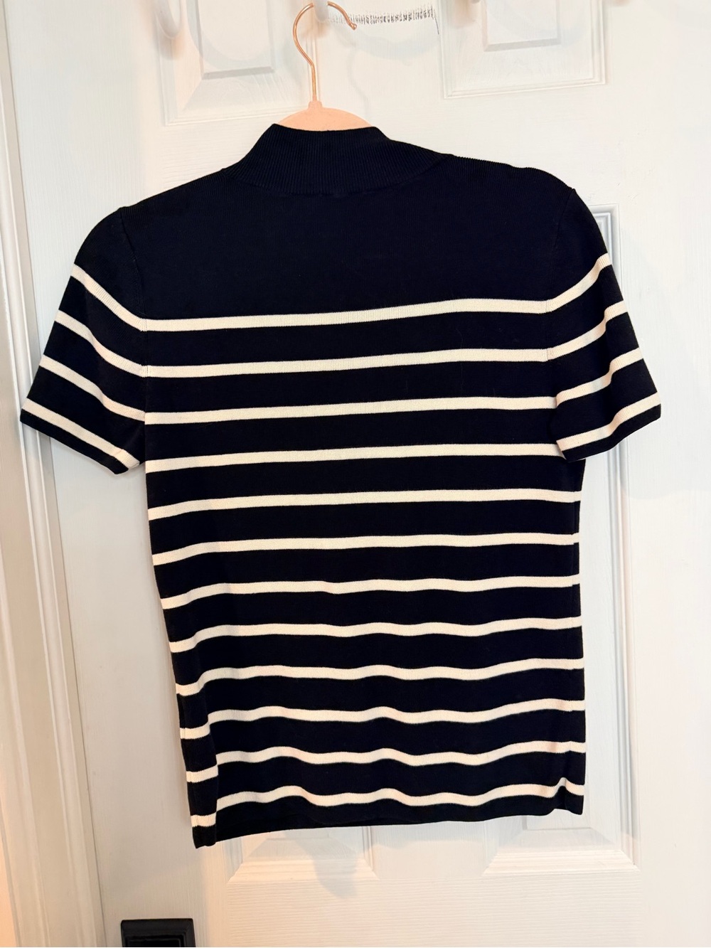 Talbots Petite Nautical Striped Gold Button Sweater MP - Picture 4 of 5